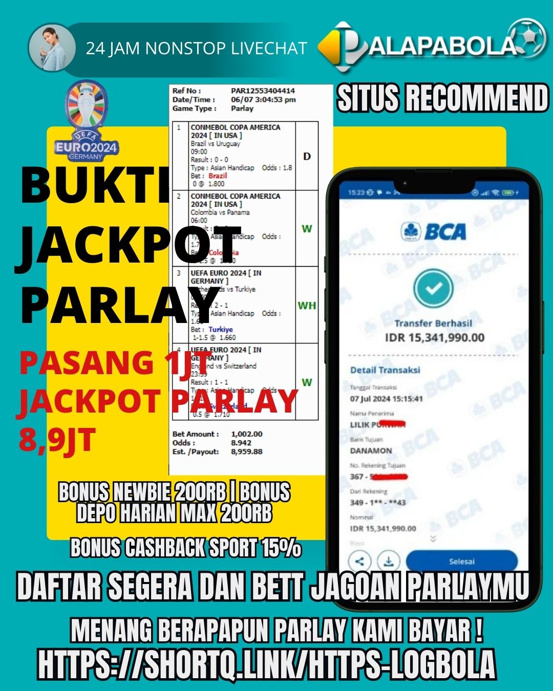 INFO KEMENANGAN PALAPA BOLA TANGGAL 07 JUly 2024