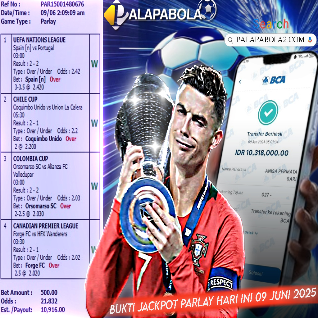 INFO KEMENANGAN PALAPA BOLA TANGGAL 09 JUNI 2025