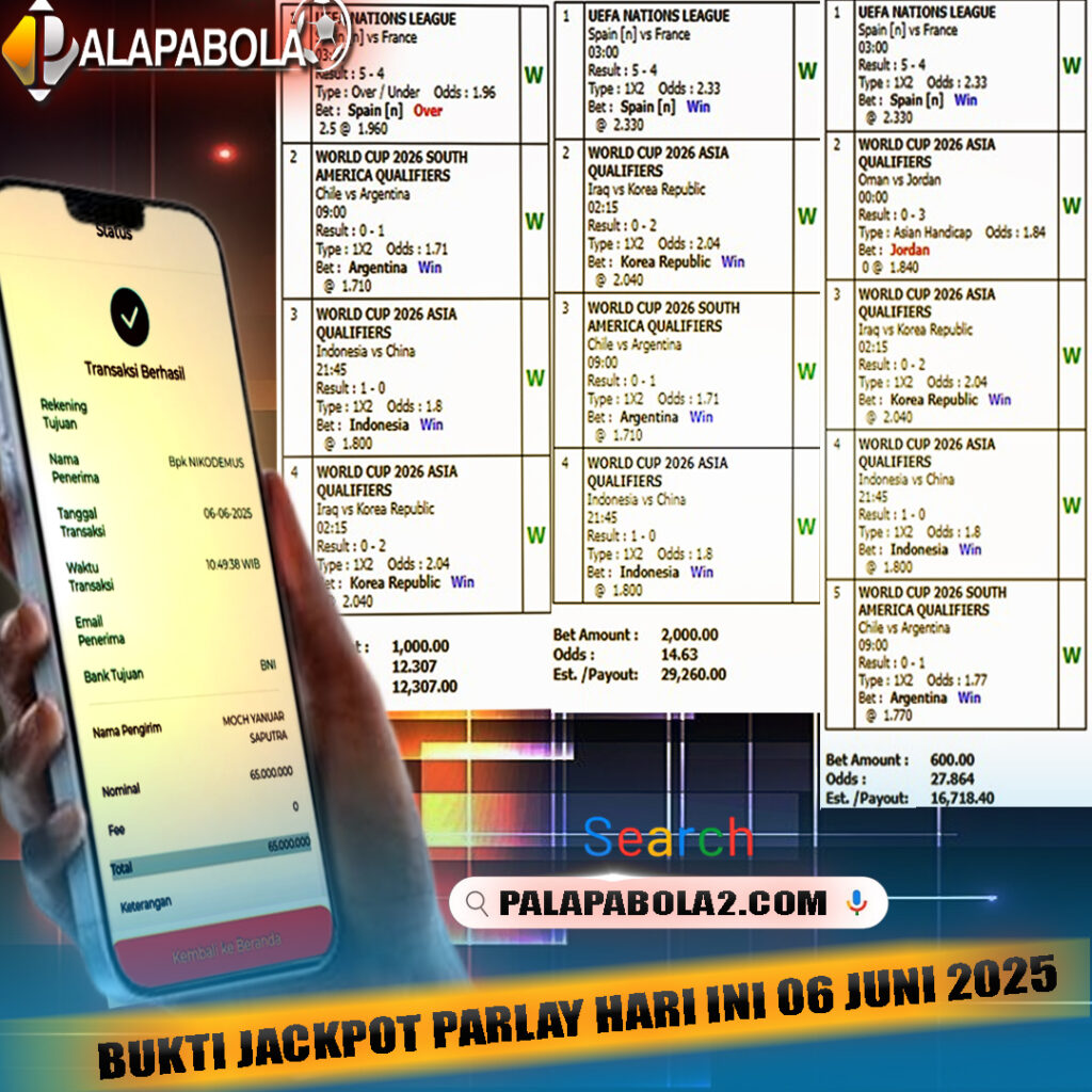INFO KEMENANGAN PALAPA BOLA TANGGAL 06 JUNI 2025