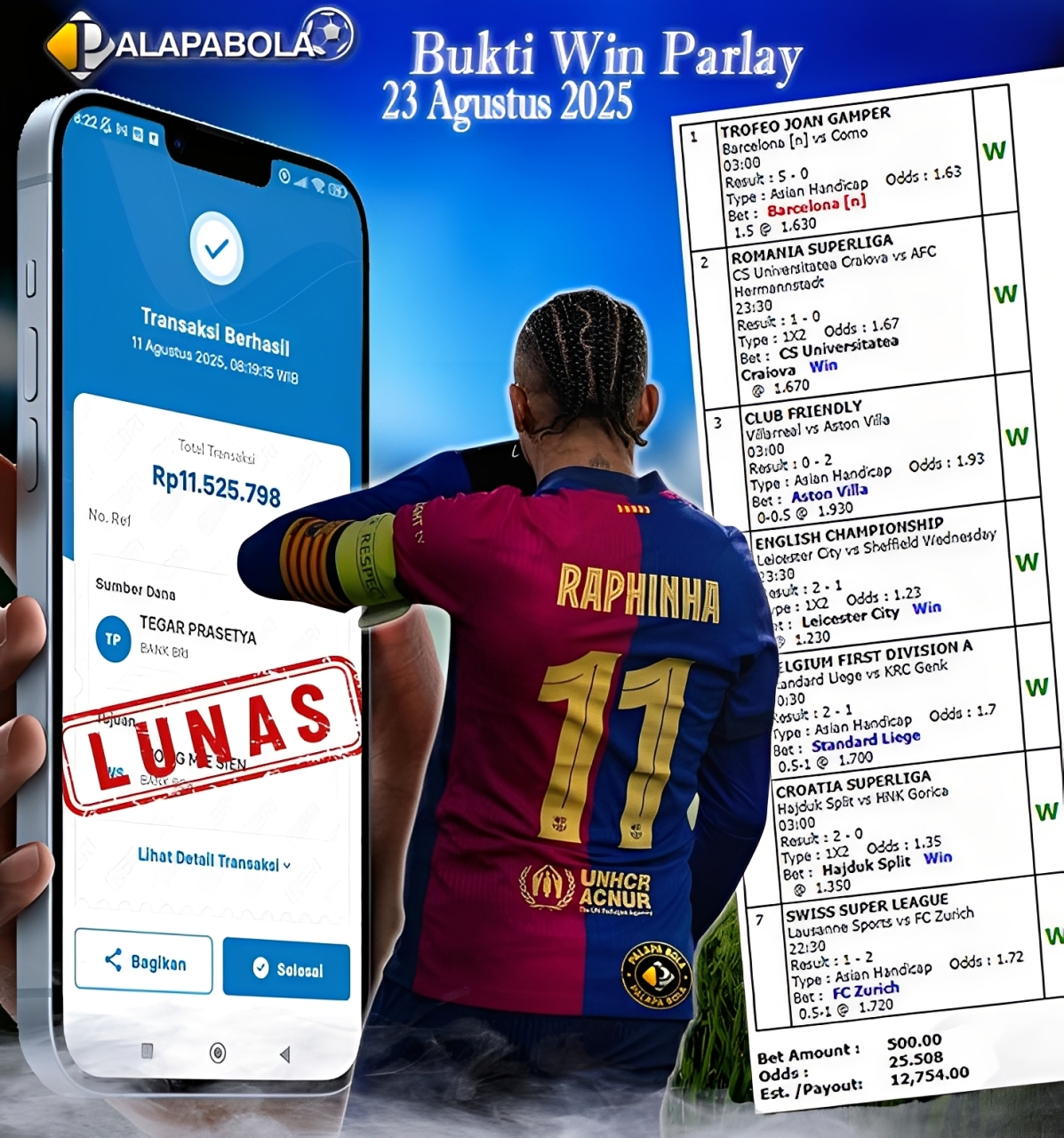 INFO KEMENANGAN PALAPA BOLA TANGGAL 11 AGUSTUS 2025